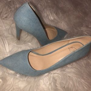 Denim heels